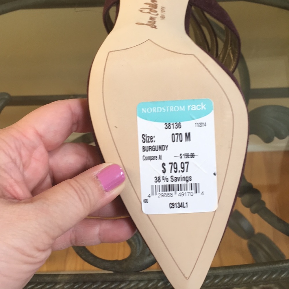 NIB Sam Edelman Burgundy suede pumps shoes sz 7M - Picture 6 of 6